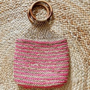 NWOT Nanette Lepore Clementine Jute Bucket Purse